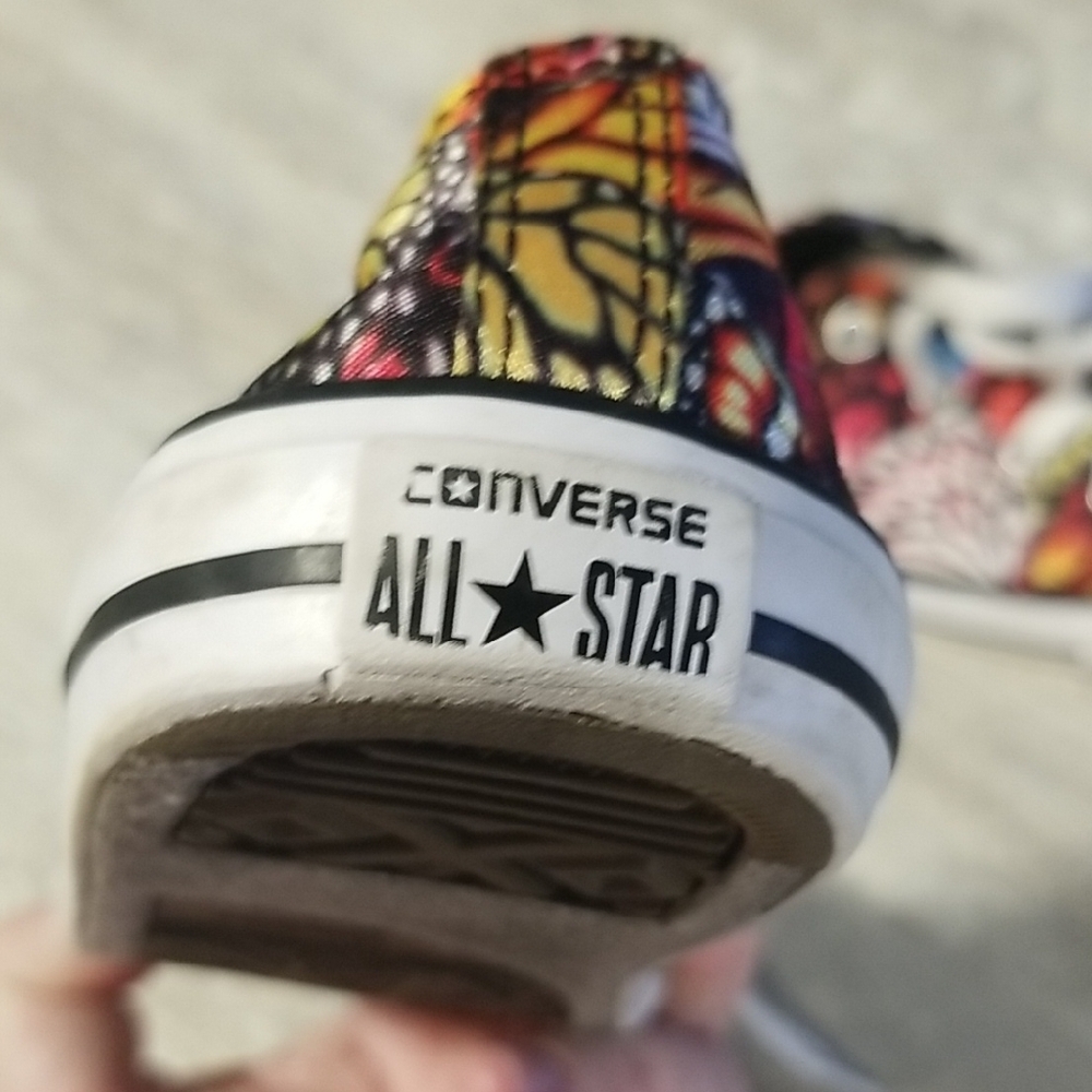 Converse All Star Kids Butterfly Print Low-Top Sneakers Size 10 - Picture 2 of 8